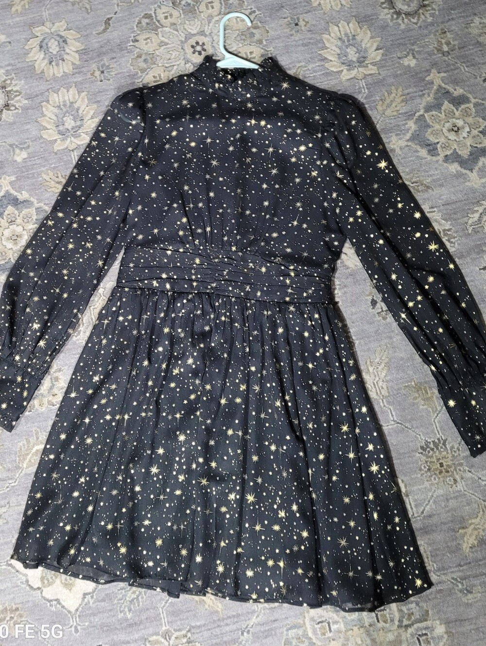 Aqua Black & Gold Star Cocktail Dress Size Medium